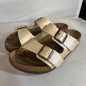 BIRKENSTOCK GRACEFUL PEARL WHITE ARIZONA SANDALS 41